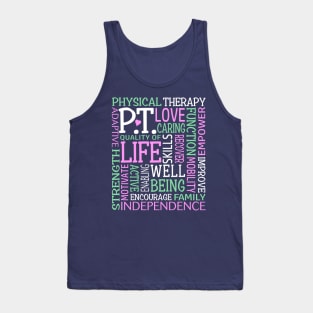 PT Physical Therapy Word Art Physical Therapist Gift Tank Top